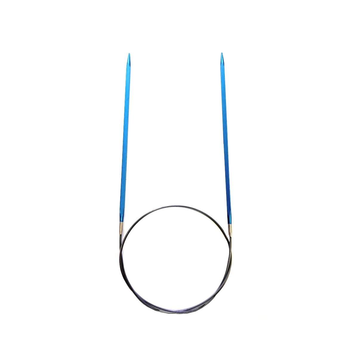 Kollage Square Circular Blue 24-inch (61cm) Knitting Needle with Firm Cable