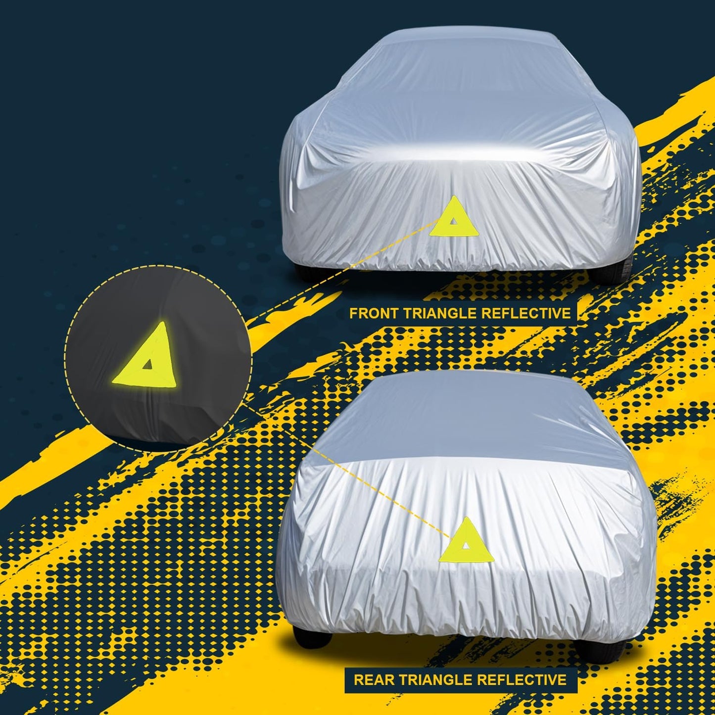 Seal Skin Covers 6 Layers Truck Cover Waterproof All Weather Windproof, UV, Hail Protection Outdoor Heavy Duty Full Automobile Cover with Zipper & Reflective Universal Fit for SUV (191 to 200 inch)