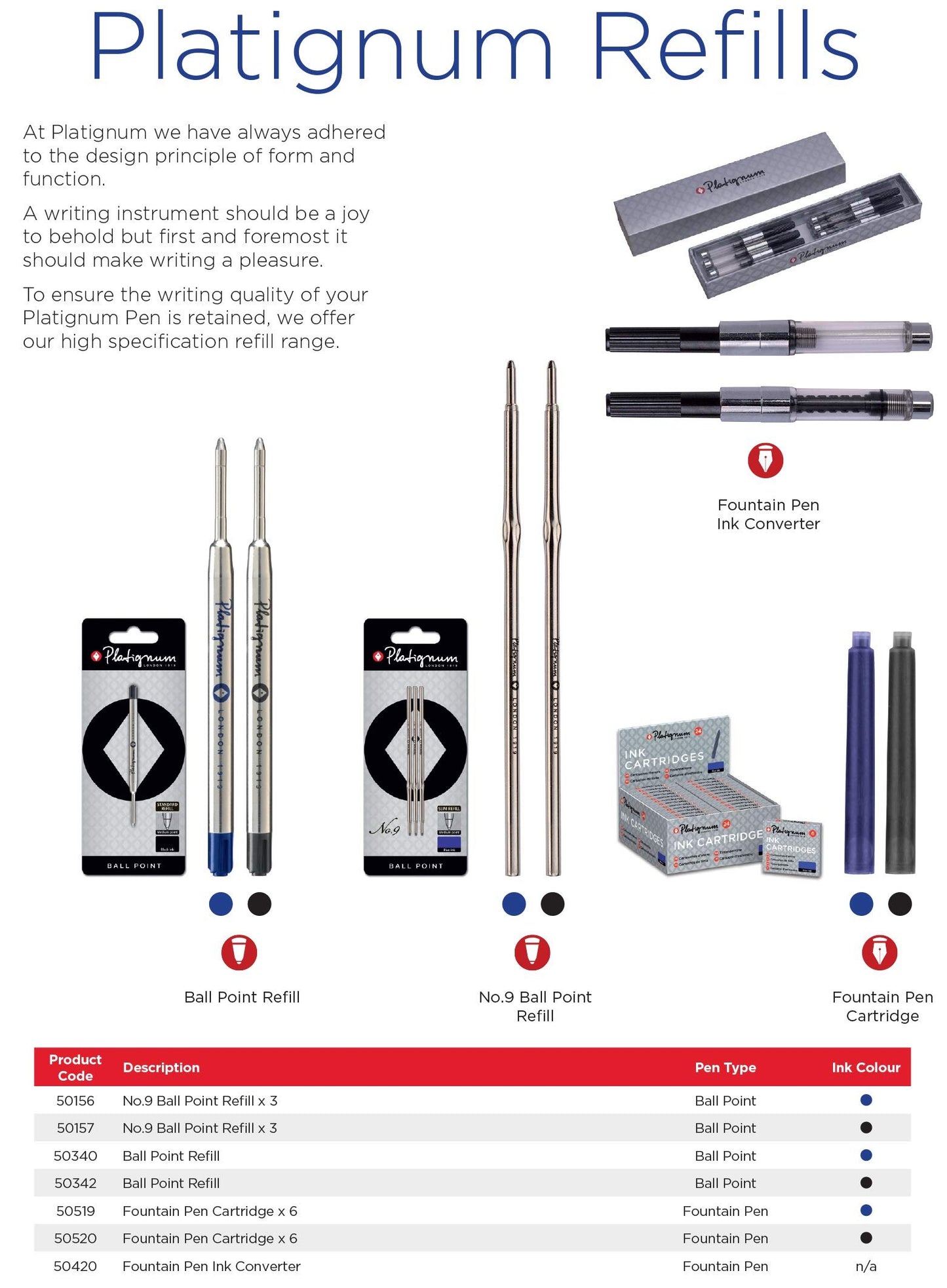 Platignum Studio Silver Gift Box Includes Fountain Pen - Ink - Blue - Parent ASIN