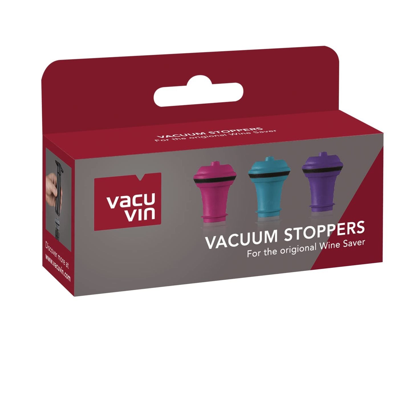 Vacu Vin Wine Saver Vacuum Stoppers - Airtight Seal for Opened Bottles to Preserve the Freshness Up to 10 Days - Easy to Use Perfect for Every Occasion, Set of 6 - Multicolor