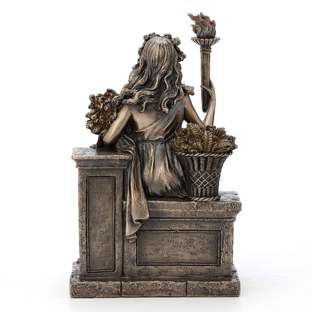 Veronese Design 9 Inch Demeter Greek Roman Goddess of Agriculture Sitting Throne Antique Bronze Finish Statue