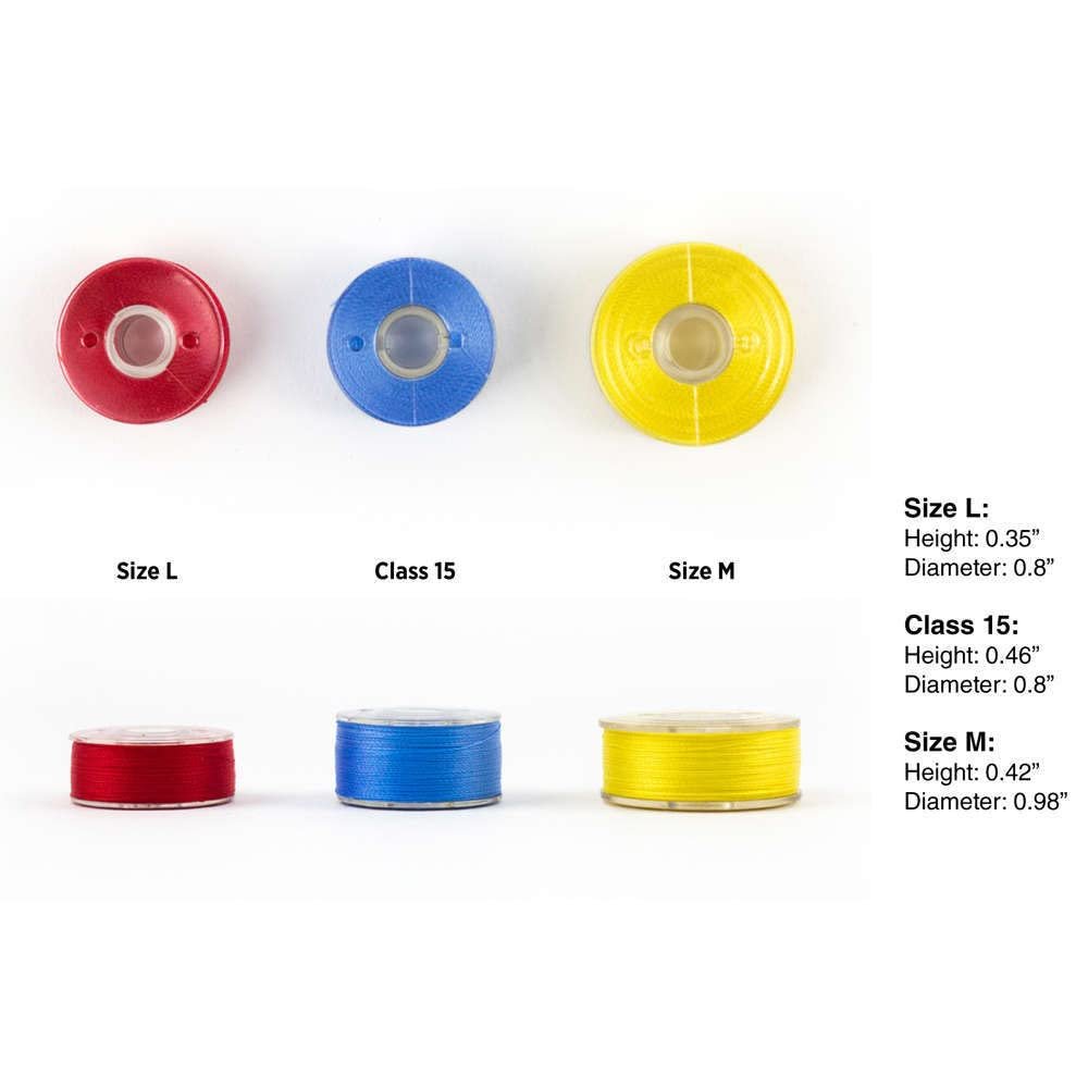 DecoBob Prewound Bobbins Size L 12ct Black White Cream Grey