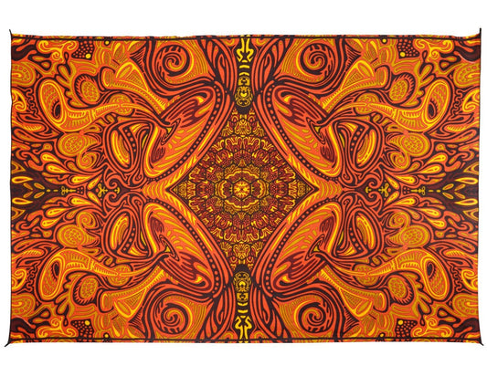 Sunshine Joy Honey Hive Psych Art Tapestry Hippie Wall Hanging Huge 60x90 Inches