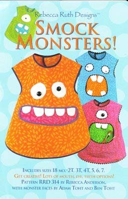 Rebecca Ruth Designs Monster Apron Sewing Pattern 18 Months to 7 Years Multicolor
