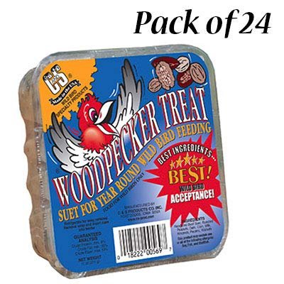 Bulk Buy of C&S Woodpecker Treat Premium Suet Cakes, 11 oz., 24 Cakes