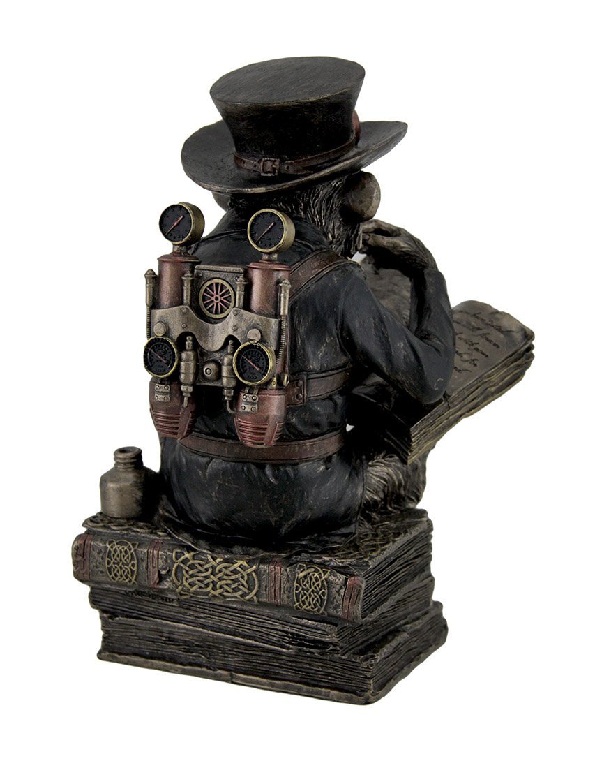 Veronese Design 7 1/2" Steampunk Chimpanzee Scholar Resin Statue Bronze Finish