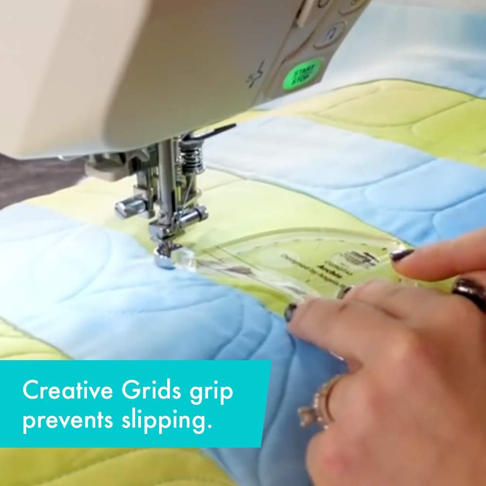 Creative Grids Machine Quilting Tool Archie - CGRQTA3 - Made in USA, Non-Slip Grip Acrylic Quilting & Sewing Template Ruler for Free-Motion Quilt Patchwork Design on Domestic Sewing & Longarm Machine
