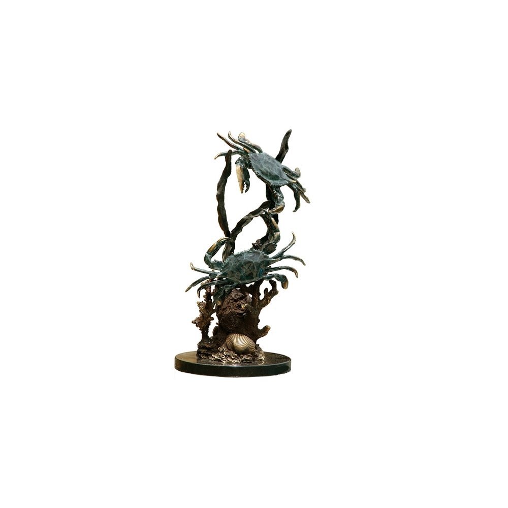 Fighting Blue Point Crabs Figurine