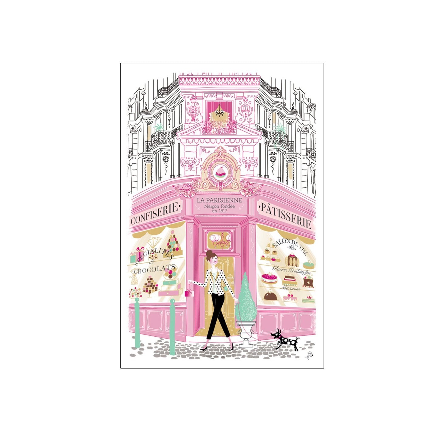 Torchons & Bouchons Pastry Shop Tea Towel