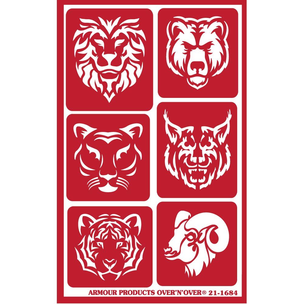3 Armour Etch Over N Over Reusable Glass Etching Stencils Set | Wild Life Animals, Sea Creatures, Birds Theme