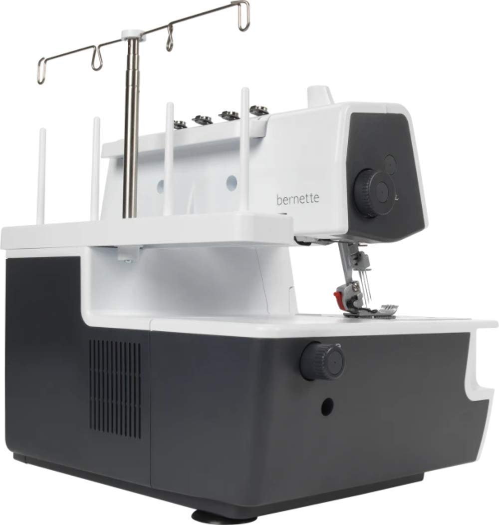 Bernette B42 Funlock Coverstitch Machine with 3 Coverstitches, Chain Stitch, LED Light, Easy Threading, Presser Foot, Adjustable Setting, and Professional Finishing for Stretch and Knit Fabric