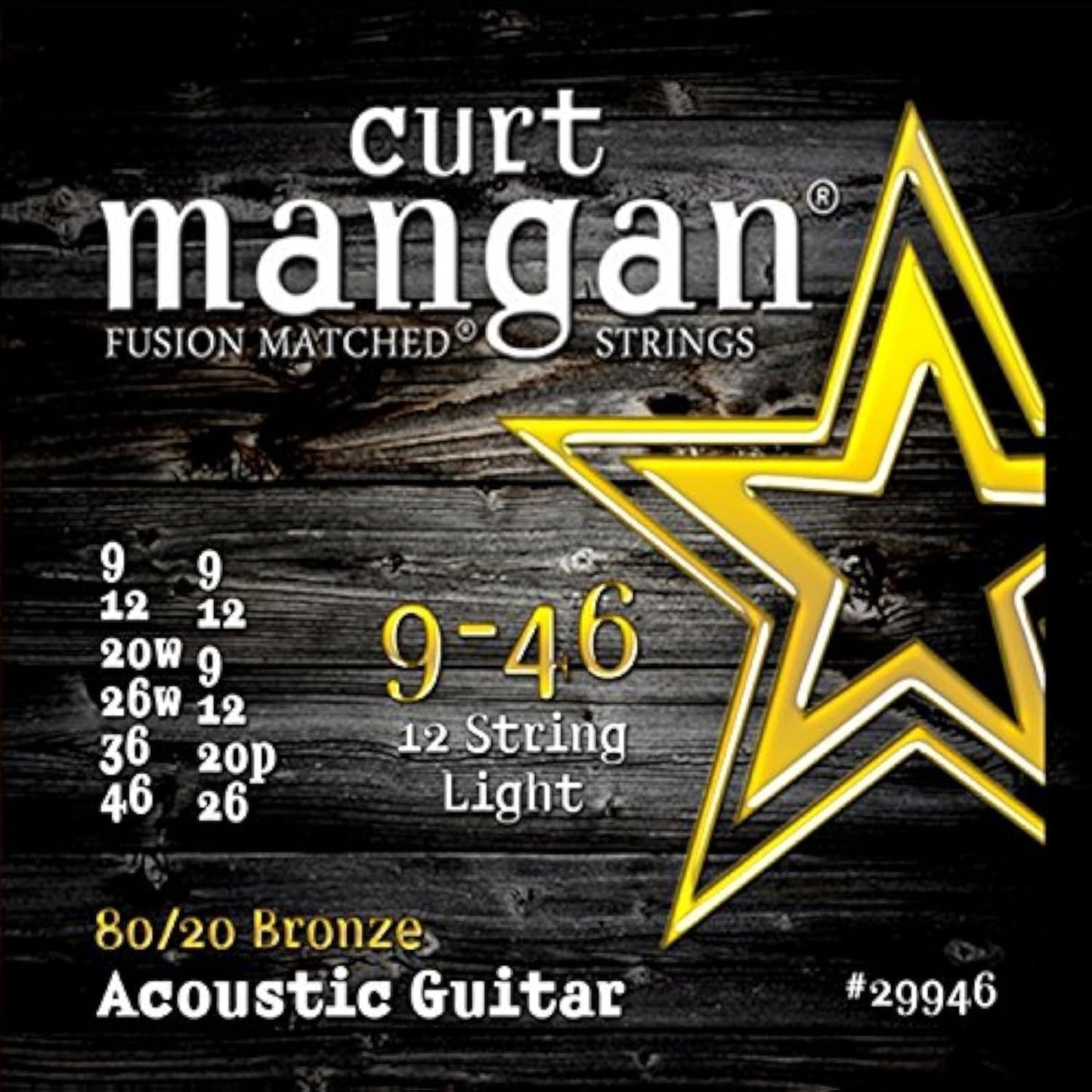 Curt Mangan Fusion Matched 80/20 Bronze 12-String Acoustic Strings (9-46)
