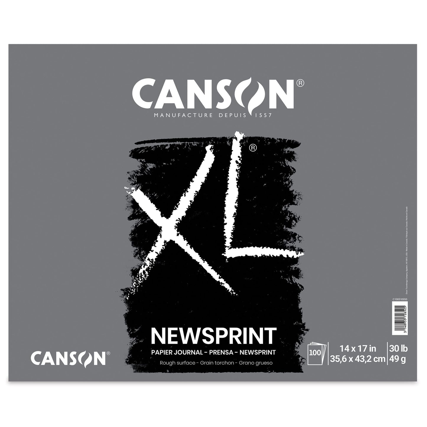 Canson C702-274 Biggie 14 x 17 Newsprint 100-Sheet Pad