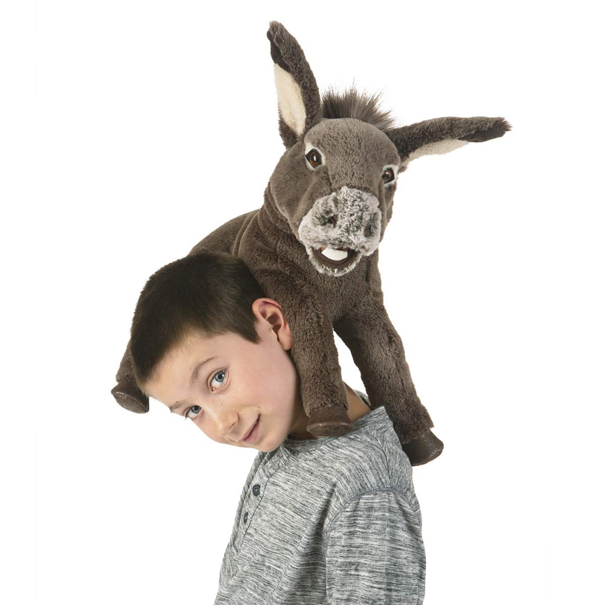 Folkmanis Baby Donkey Hand Puppet, Brown; Tan