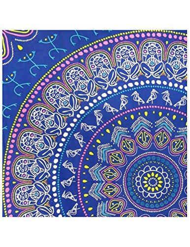 Sunshine Joy Taino Mandala Tapestry Tablecloth Wall Art Huge 60x90 Inches