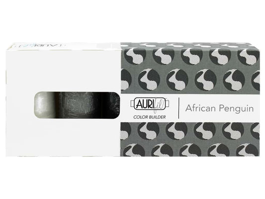 Aurifil Mako Cotton Color Builders - 40 wt. - African Penguin Black/White 3 pc.