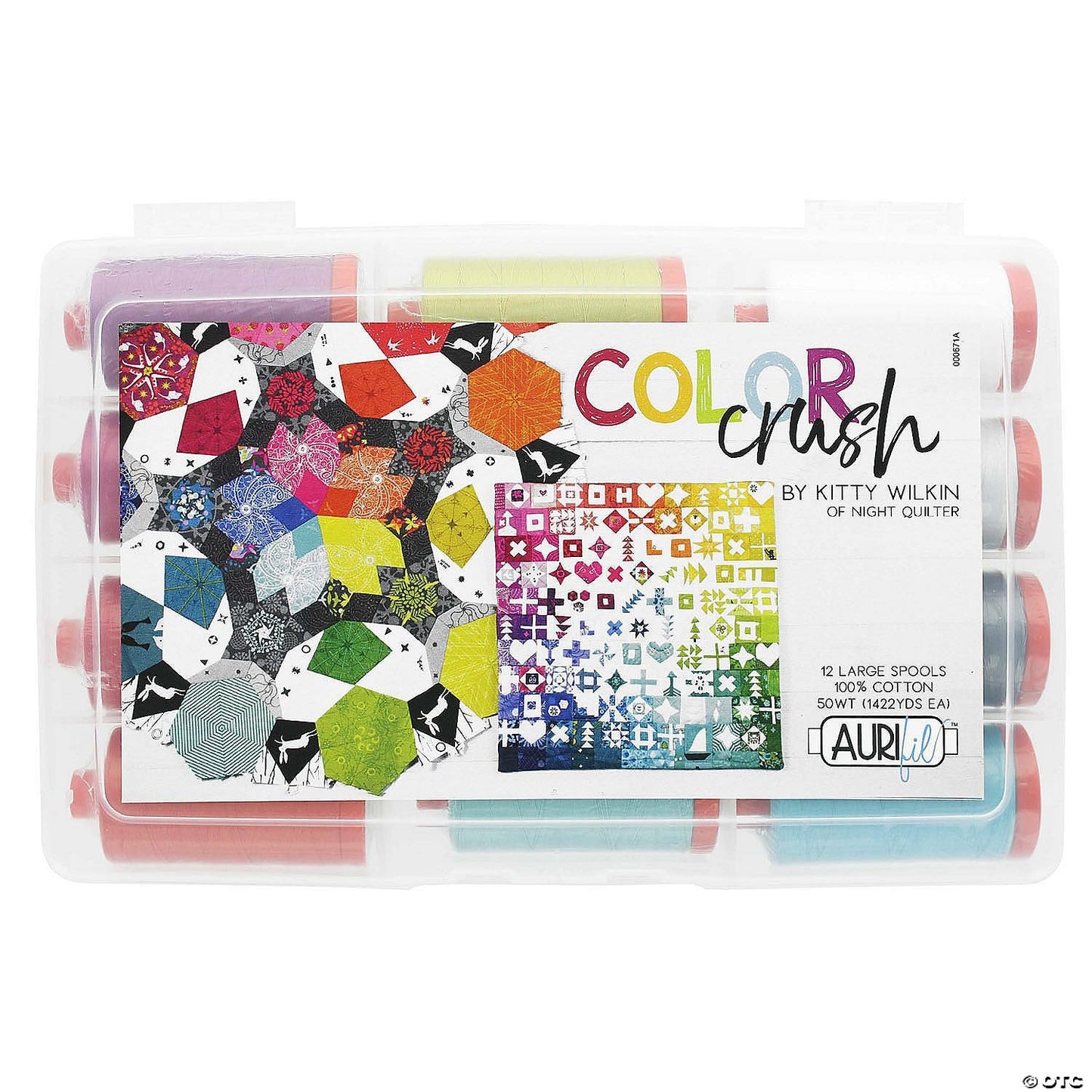 Aurifil USA Color Crush Collection 50wt 12 Large Spools Thread, Multi