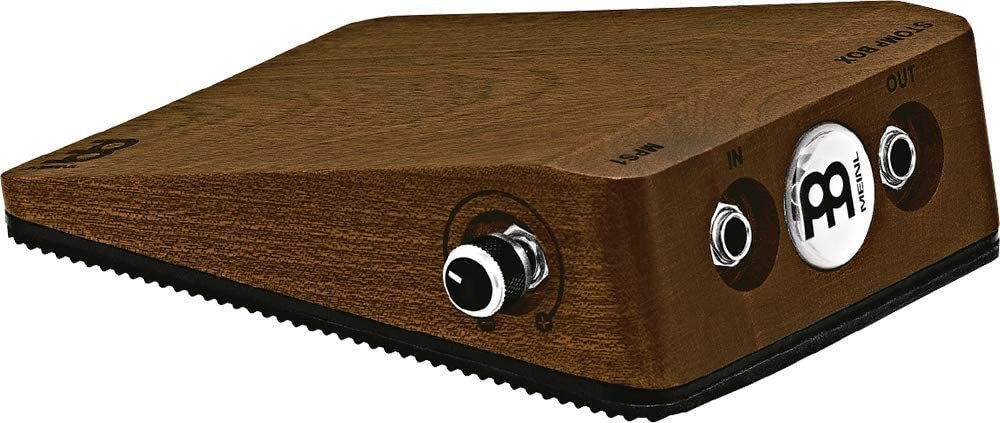 Meinl Percussion Analog Stomp Box for Multi-Instrumentalists with Passive Piezo Pickup — Create Rhythmic Patterns — Features Mahogany Body and Quarter-inch Input/Output Jacks, Brown (MPS1)