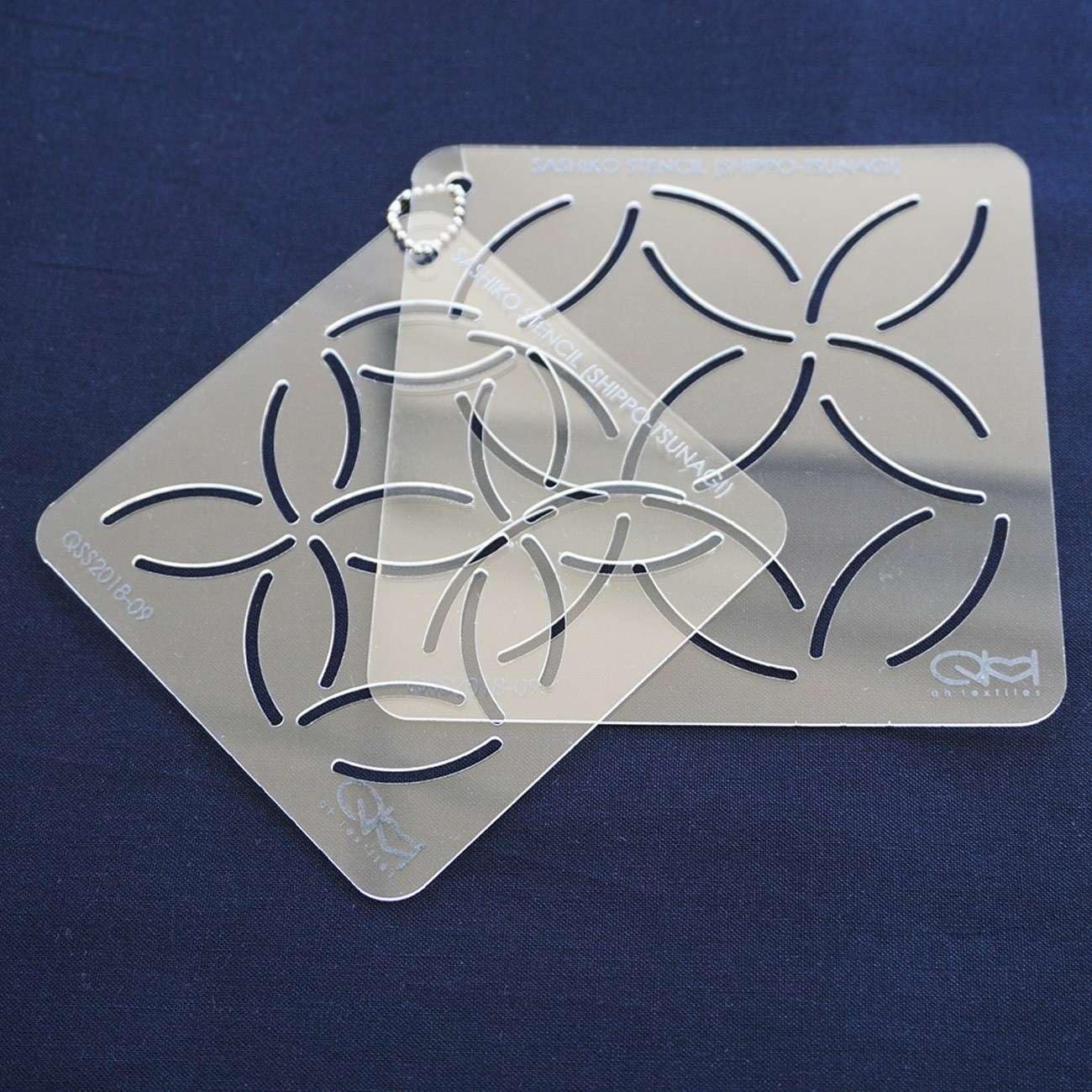 Sashiko Stencil in Two Sizes - 4.5" x 4.5" and 4" x 4" (Shippo-Tsunagi aka Seven Treasures)