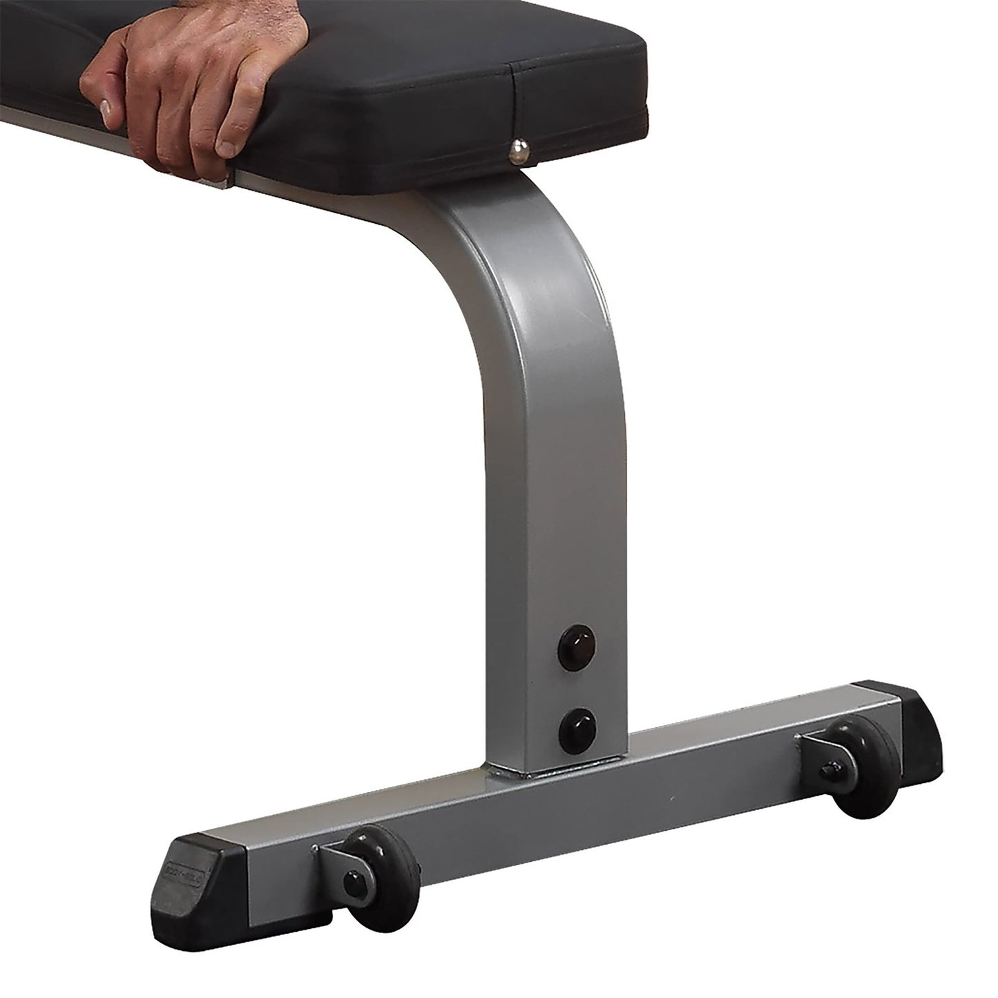 Body-Solid (GFB350B) Adjustable 600 lbs. Capacity Flat Utility Weight Bench for Strength Training, Stretching, Ab Exercises, and Dumbbell Curls, Black
