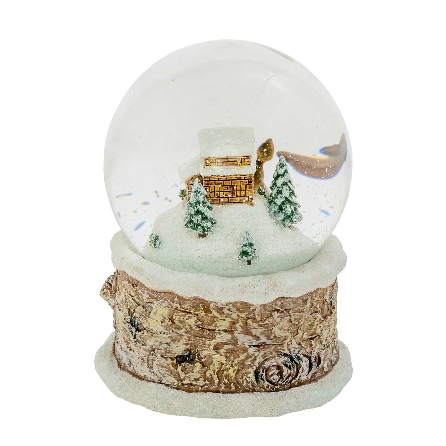 Roman Deer Family Musical Christmas Glitterdome 100mm