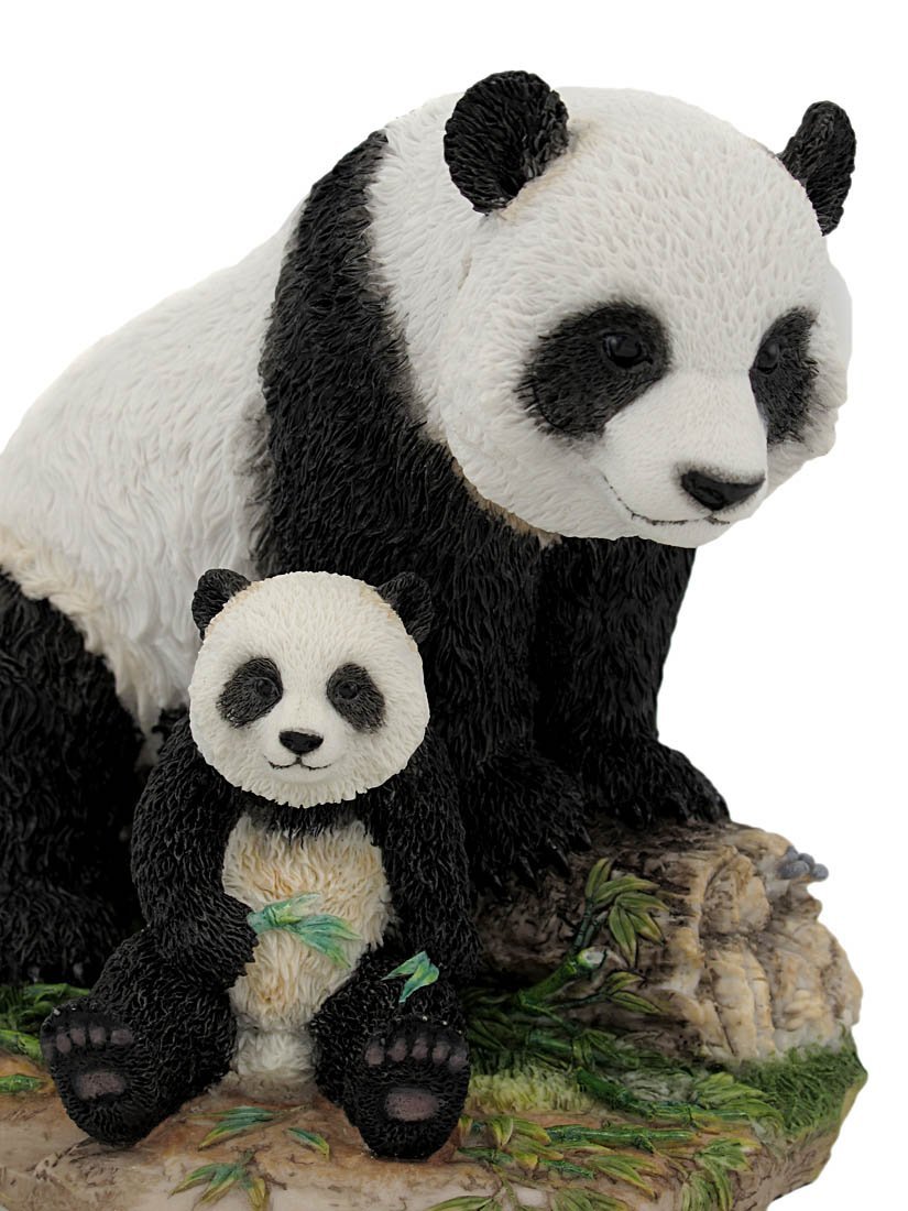 8 Inch Animal Figurine Sitting Panda Bear and Cub Collectible Display