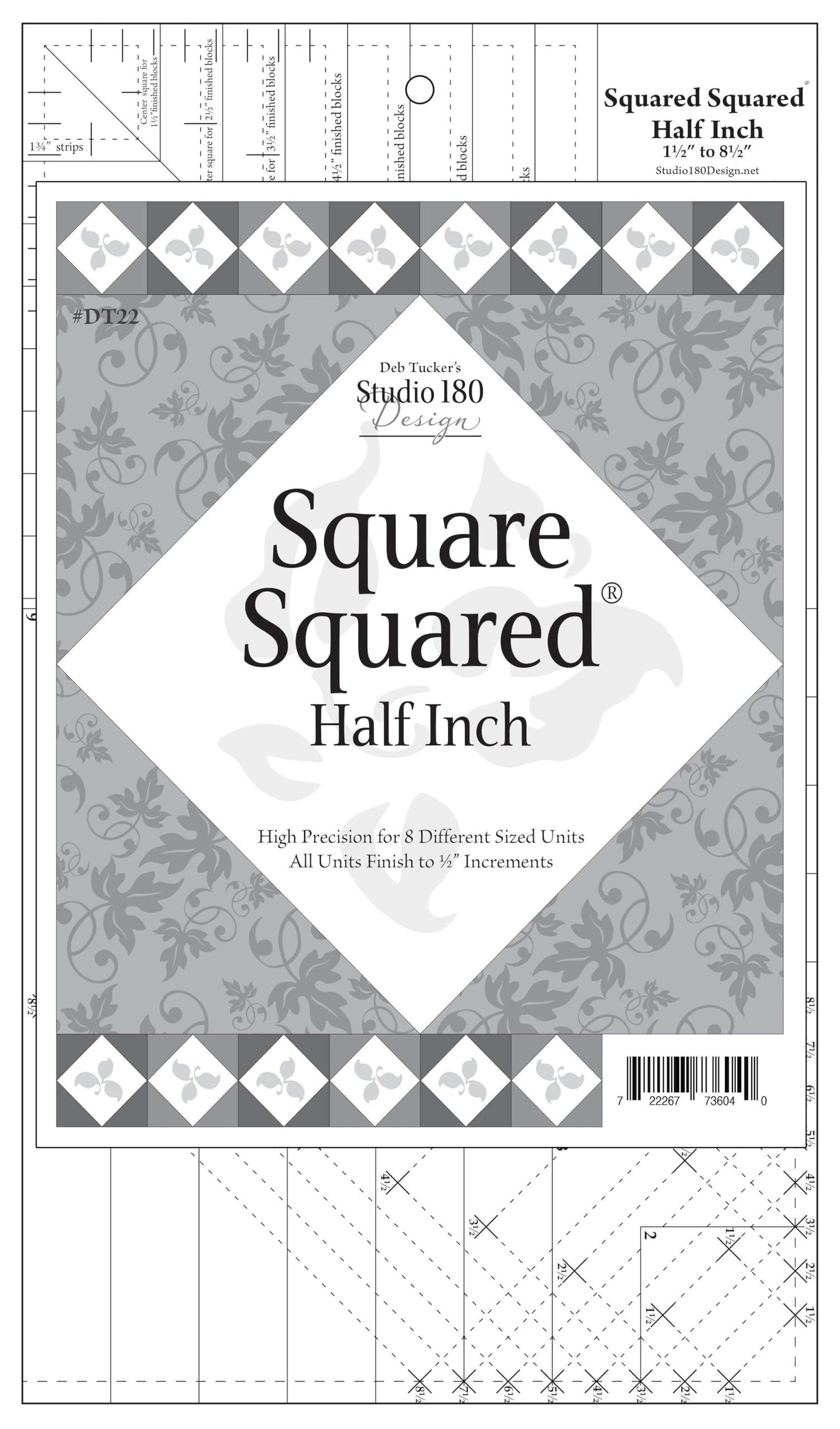 Square Squared Half Inch Ruler (9 1/2" by 16") ~from Studio 180 Designs