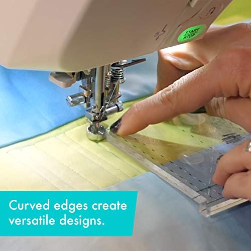 Creative Grids Machine Quilting Tool – Shorty – CGRQTA1 Made in USA, Non-Slip Grip Acrylic Quilting & Sewing Template Ruler for Free-Motion Quilt Patchwork Design Domestic Sewing & Longarm Machines