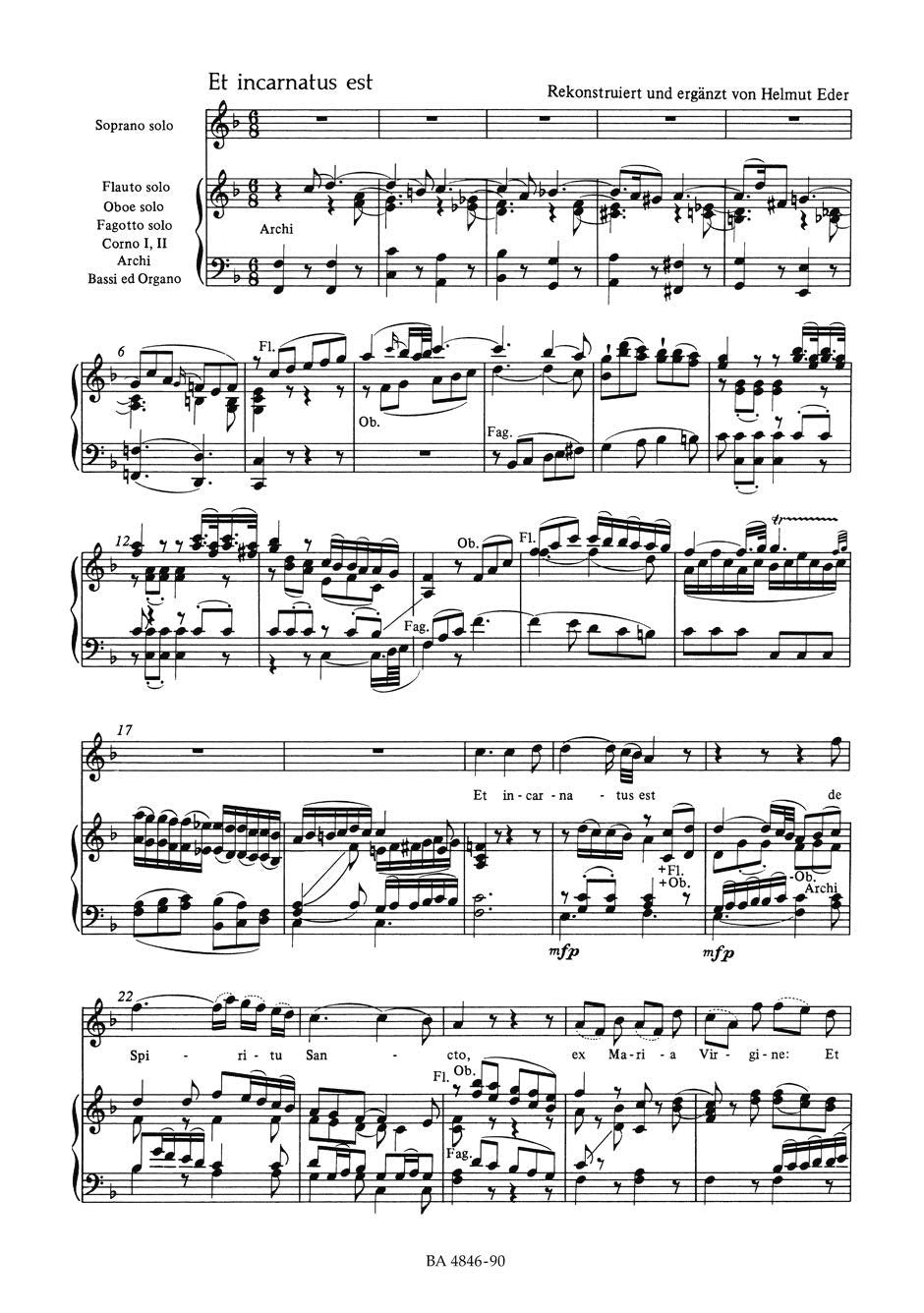 WOLFGANG AMADEUS MOZART : MASS IN C MINOR K.427 / K.417A - MESSE EN DO MINEUR - PIANO CHANT -