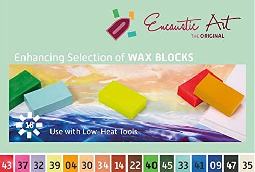 Encaustic Art the Original: ENHANCING SELECTION Set of 16 Vibrant Beeswax Blocks Safe, Non Toxic and Perfect for Kids, Teens, and Adult Beginner and Professional Artists-Handcrafted in Germany