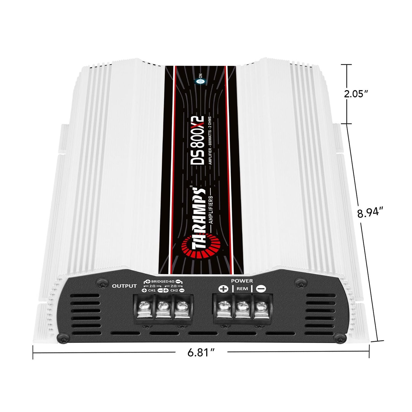 Taramps DS 800x2 2 Ohms 800 Watts Rms 2 Channels of 400 Watts 2 Ohms, Bridgedable with 800 Watts at 4 ohms, Car Audio Amplifier Digital, Full Range Crossover High/Low Pass Fixed, System Class D