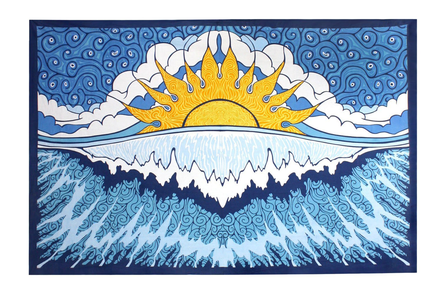 Sunshine Joy Sun Wave Surf Tapestry Tablecloth Beach Sheet Wall Art 60x 90 Inches