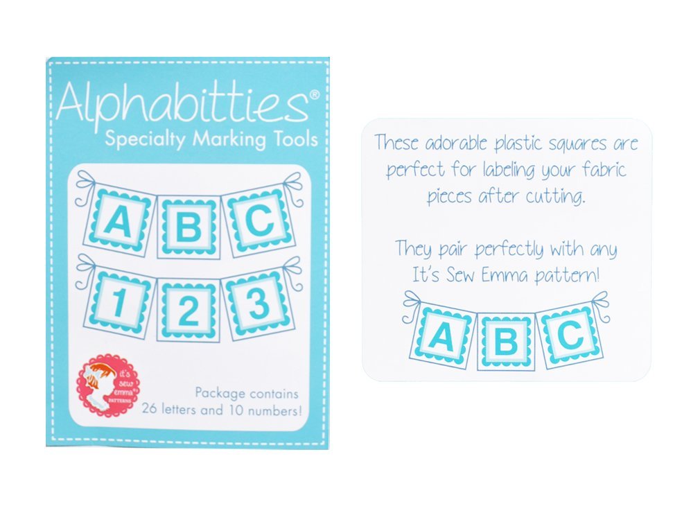 Sew Emma Alphabitties Specialty Marking Tools - 26 Letters & 10 Numbers - Modern Plastic Sewing Tool - # ISE-707