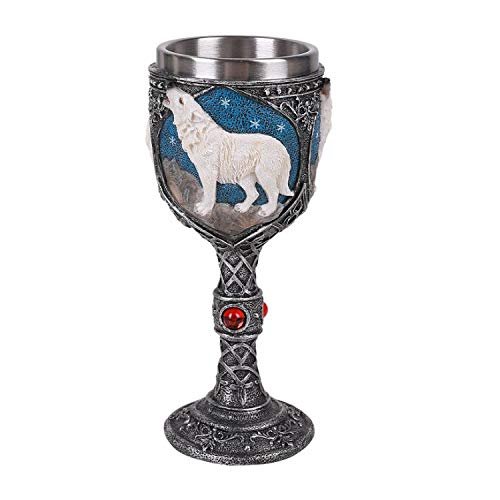 Pacific Giftware Celtic White Wolf Rhinestone Figurine Goblet