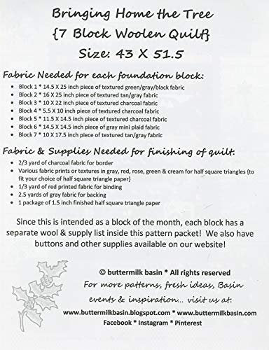 Bringing Home the Tree Christmas Wall-hanging pattern - by Buttermilk Basin - 43" x 51.5" BMB 1359