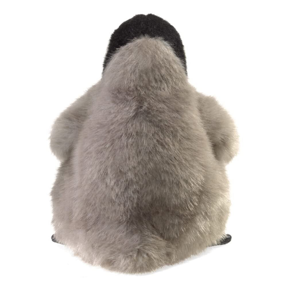Folkmanis Baby Emperor Penguin Hand Puppet, Gray, Black, White, 8"