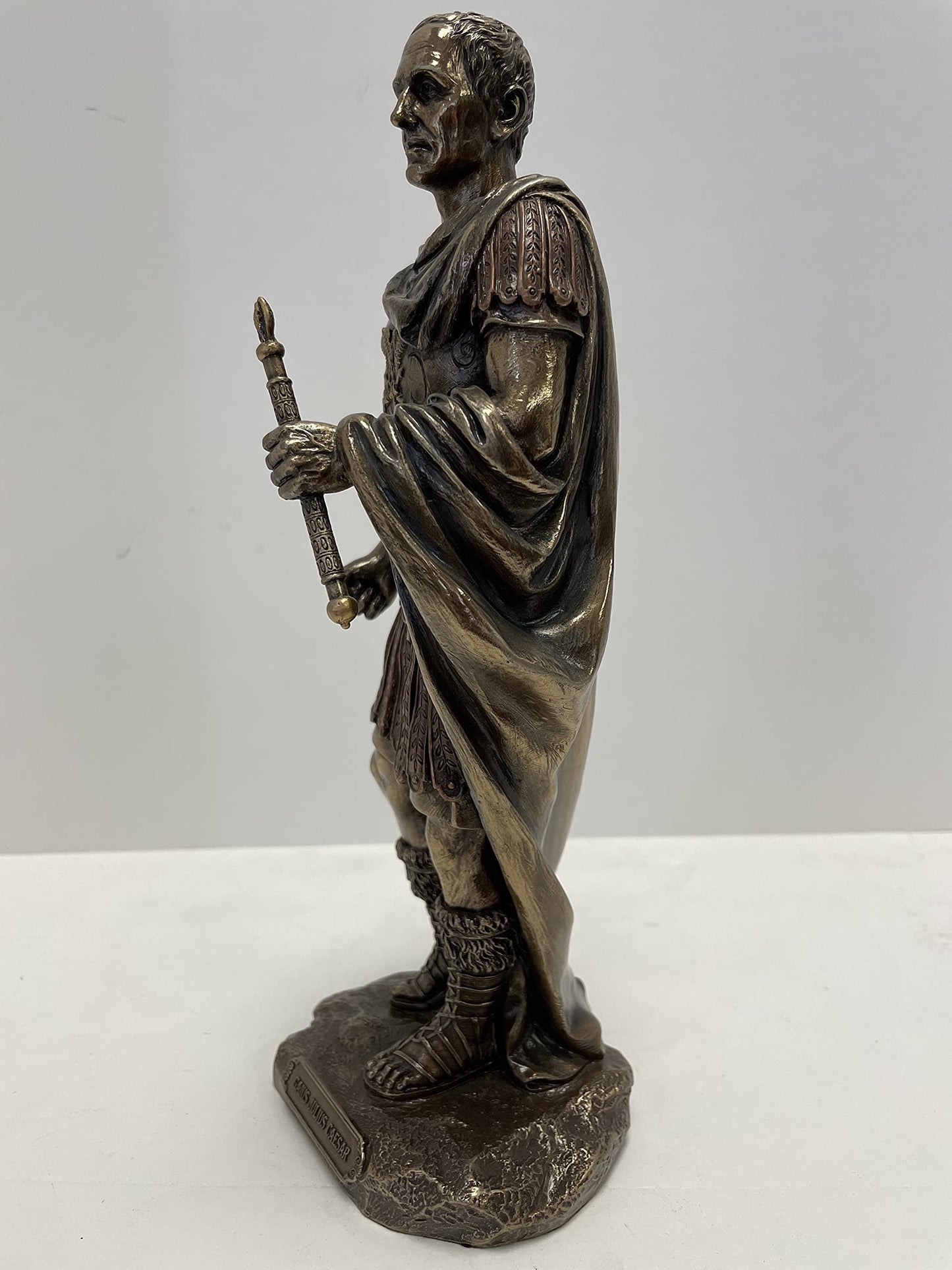 Gaius Julius Caesar in Roman Military Uniform Statue Bronze Finish