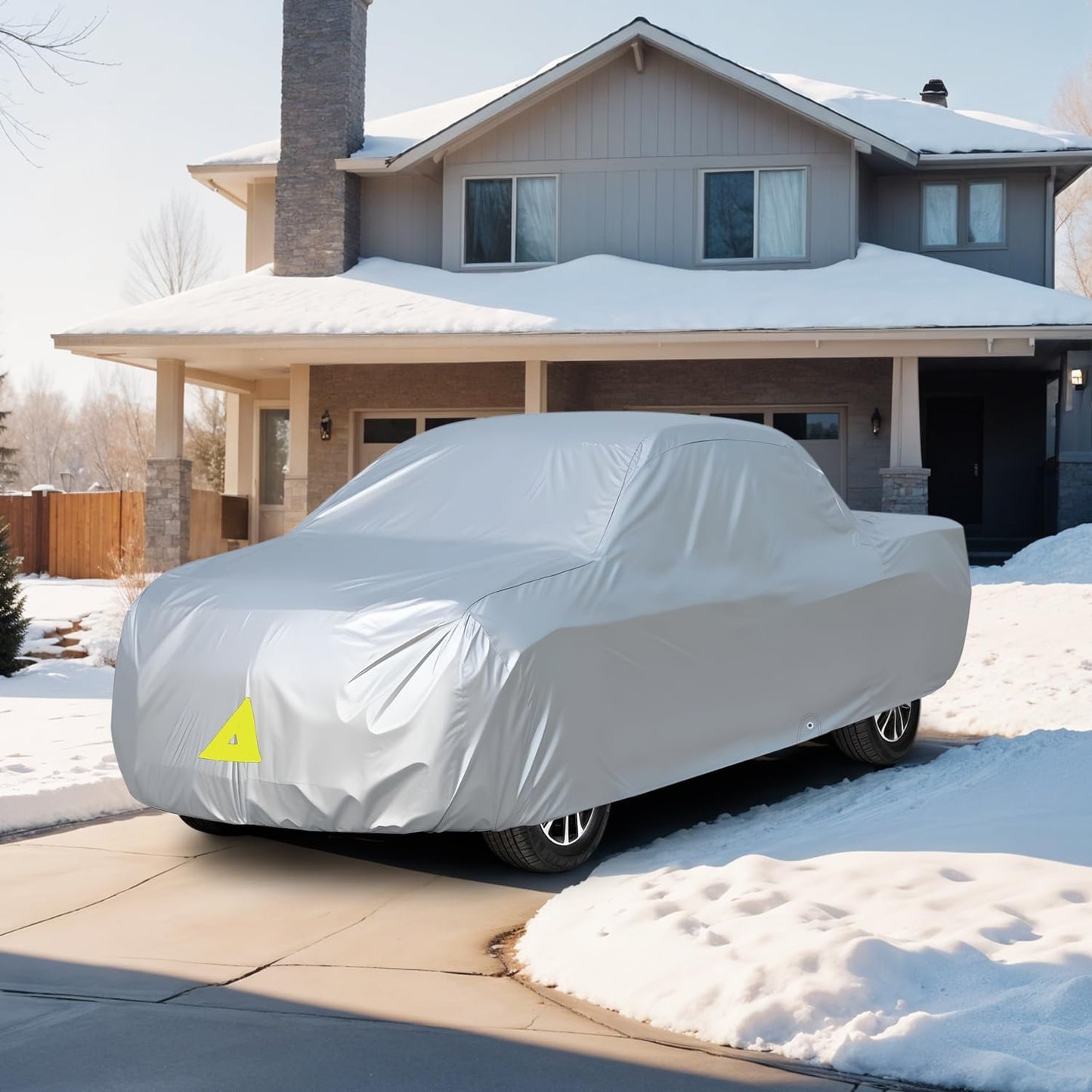 Seal Skin Covers 6 Layers Truck Cover Waterproof All Weather Windproof, UV, Hail Protection Outdoor Heavy Duty Full Automobile Cover with Zipper & Reflective Universal Fit for SUV (191 to 200 inch)