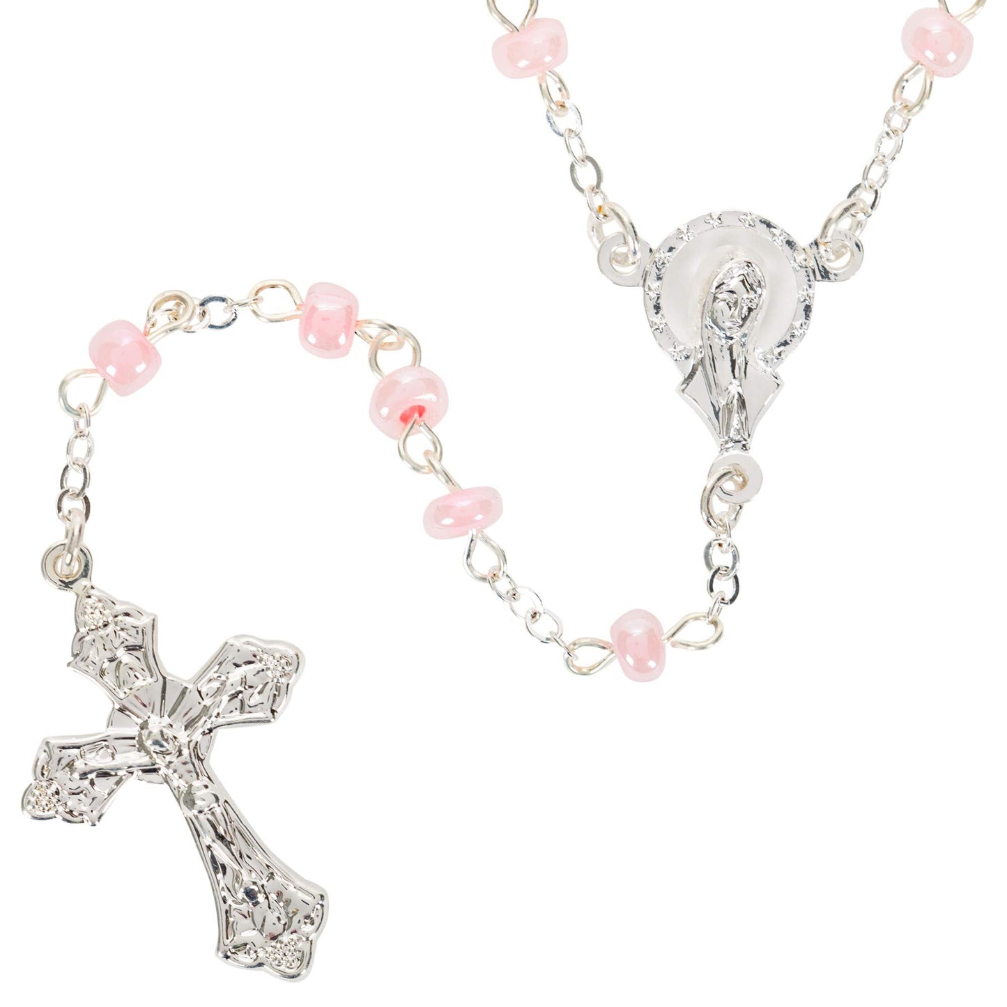 Roman Giftware Inc., Children's Gifts, New Baby, 0.75" H Bless Girl Box W/Rosary,Religious, Inspirational, Durable (2x2x2)