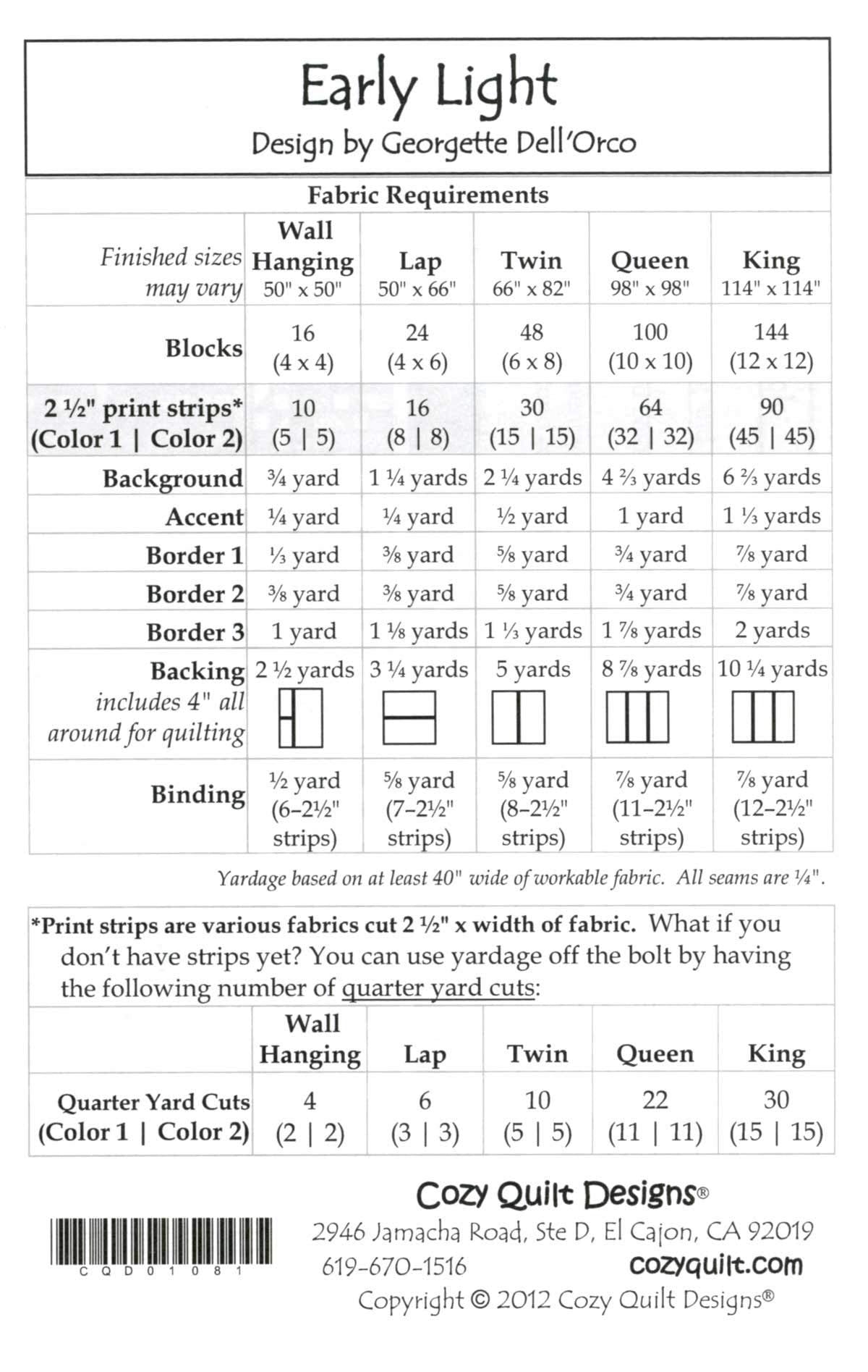 Early Light Quilt Pattern By Cozy Quilt Designs