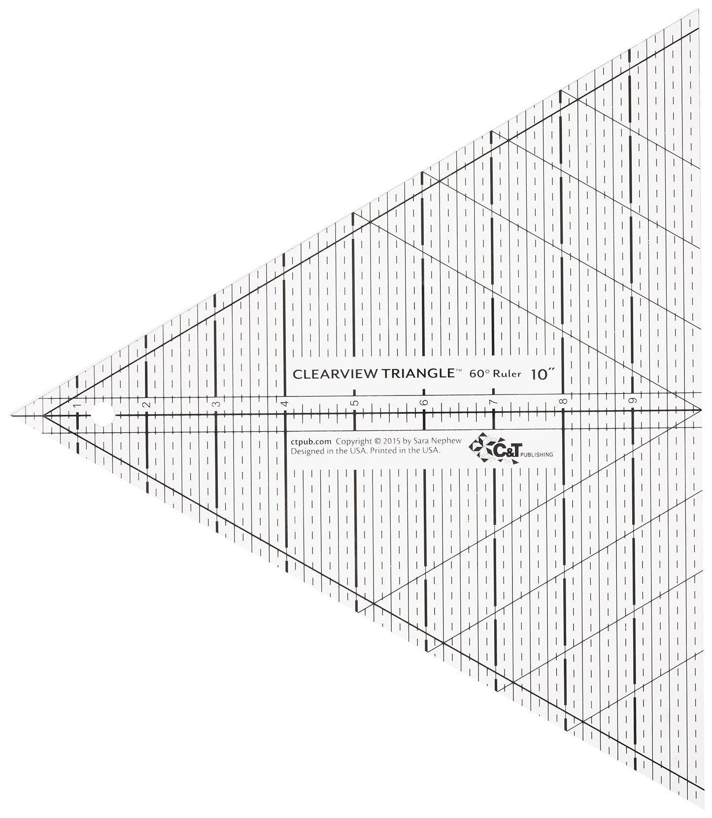 C&T Publishing Clearview 10" Triangle Ruler 60 Degree