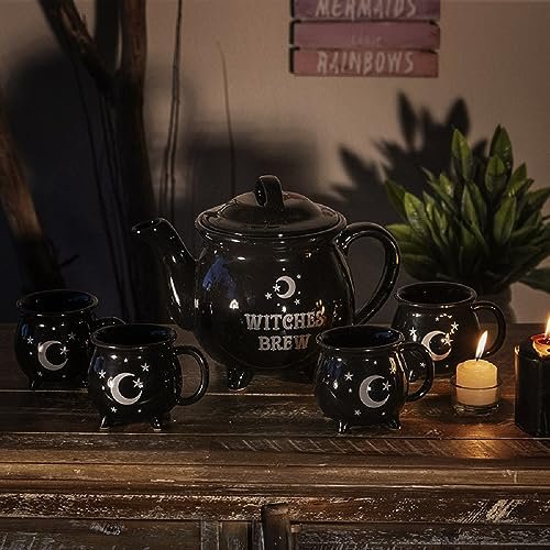 Pacific Trading Witches Brew Tea Set, 10.25-inches Height, Black, Ceramic, Kitchen, Kitchen Accessories