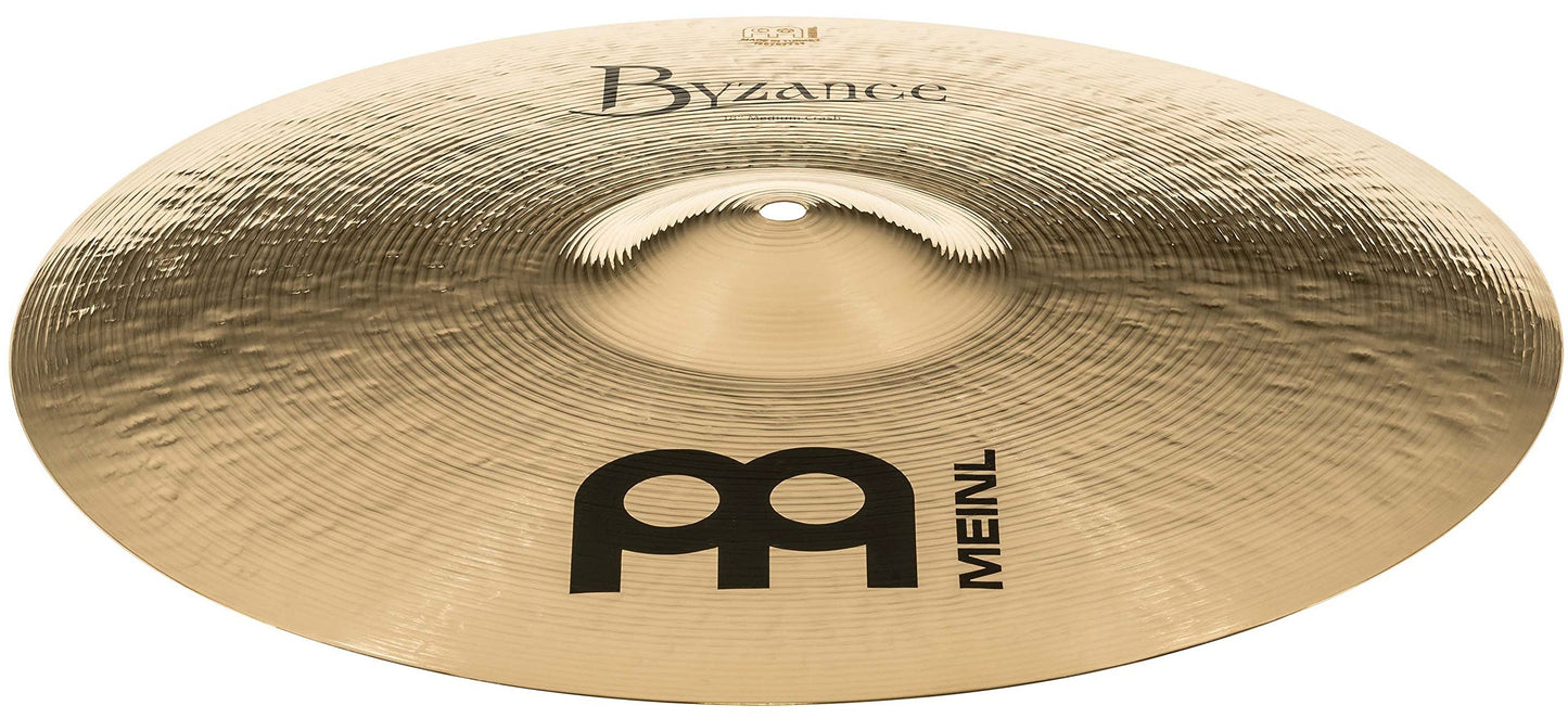 Meinl Cymbals Byzance 18" Brilliant Medium Crash — Made in Turkey — Hand Hammered B20 Bronze, 2-Year Warranty, (B18MC-B)