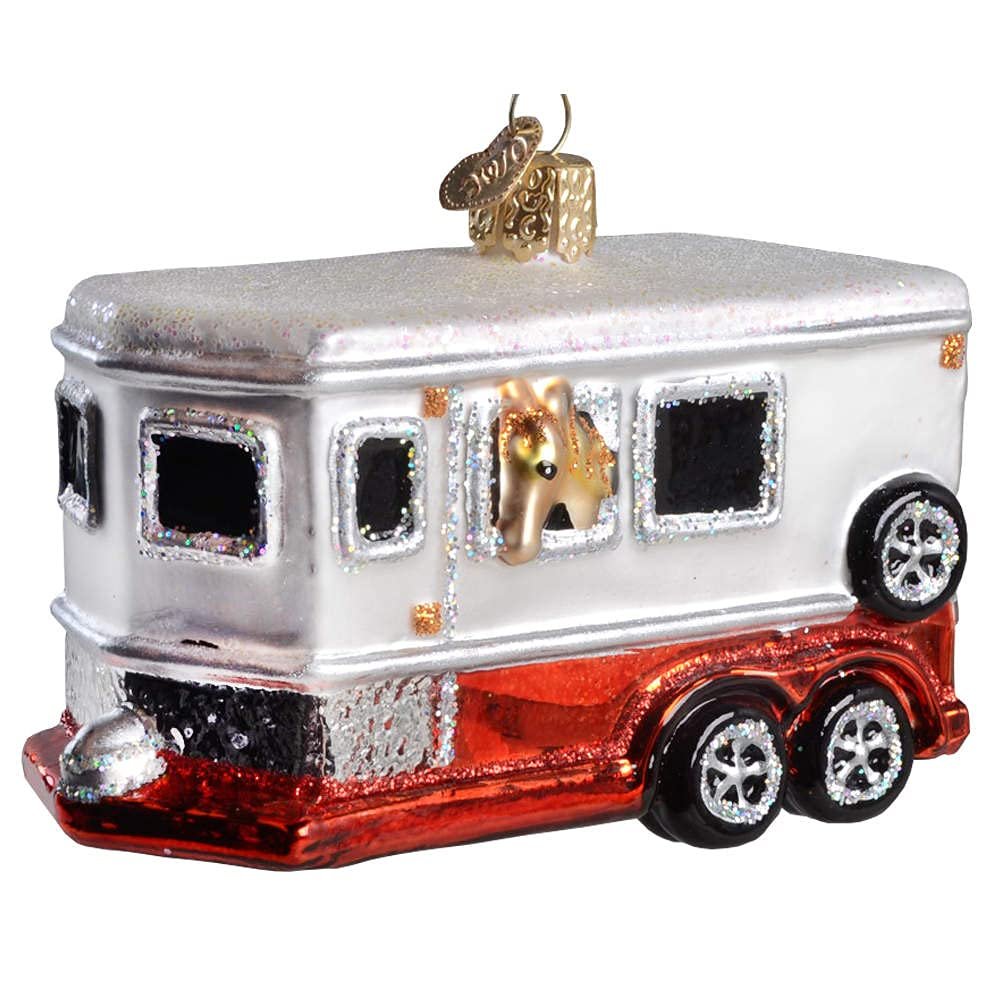 Old World Christmas Ornaments Horse Trailer Glass Blown Ornaments for Christmas Tree