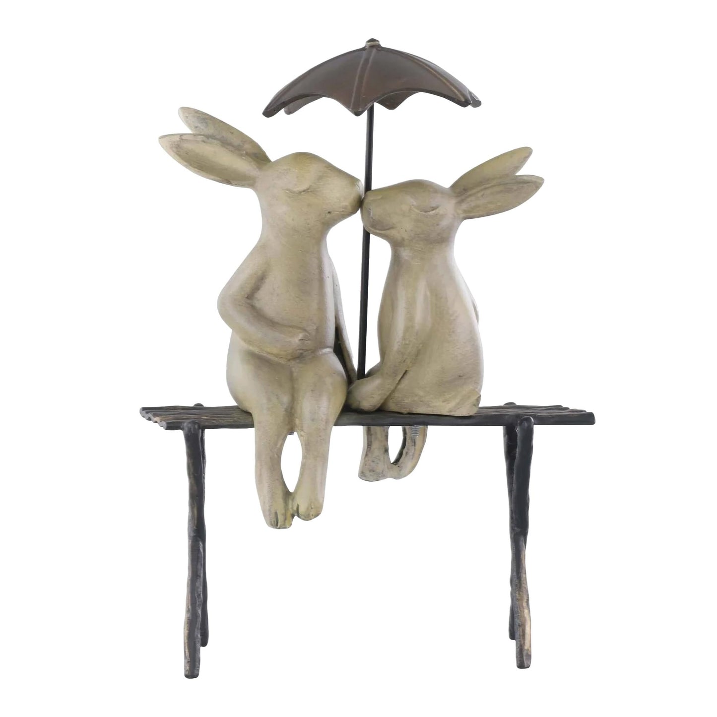 SPI Home 21107 Bunny Lovers on Bench Garden Decor