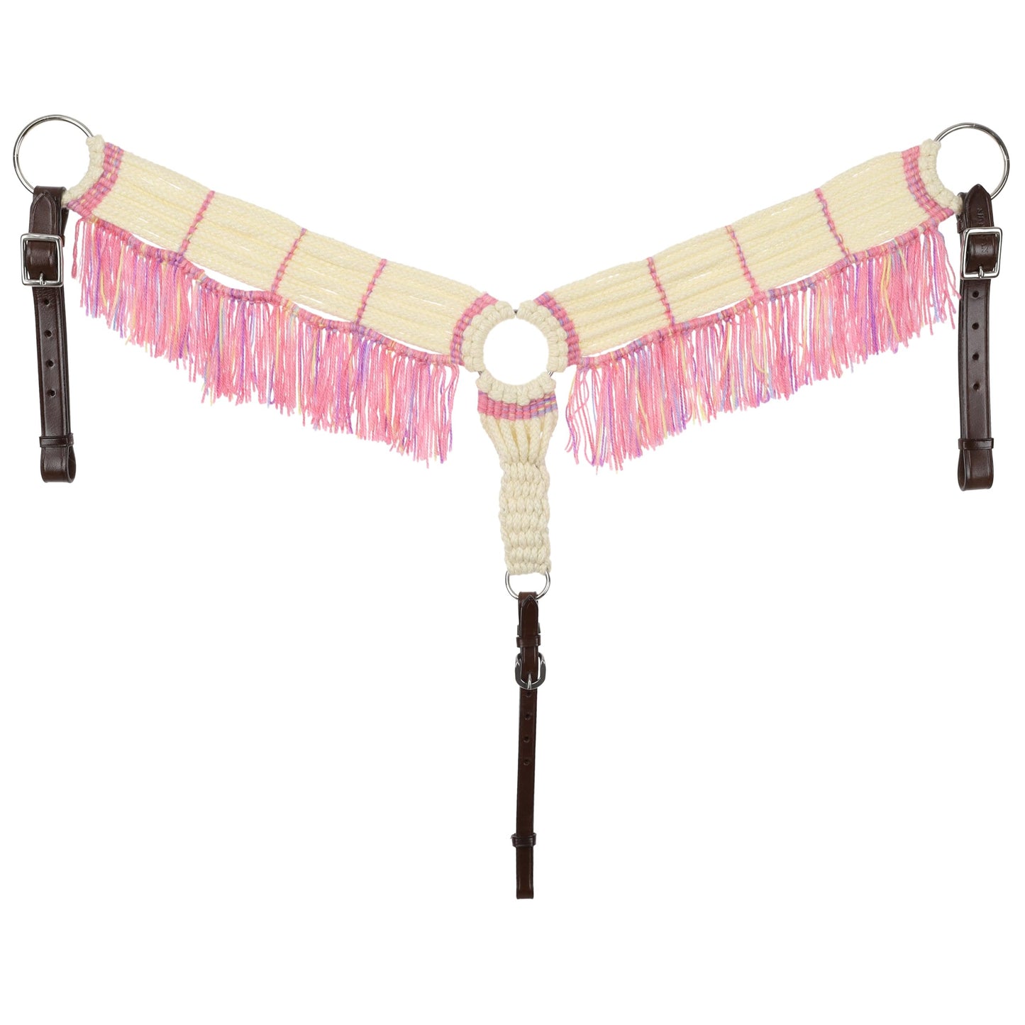 Showman Frosted Pink Mohair Single Ear Headstall & Breast Collar Set