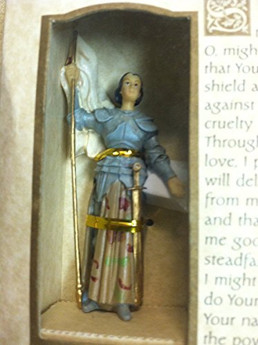Roman Joan of Arc in Armor with Flag Patrons and Protectors Figurine
