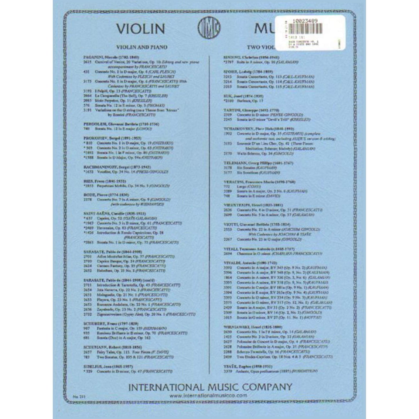 J.S. Bach: Concerto No. 1 in A Minor, S. 1041, for Violin and Piano (Ivan Galamian)