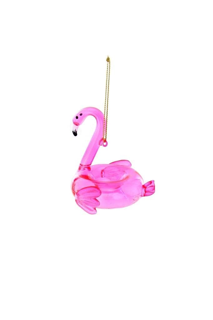 Cody Foster Cody Foster Pink Flamingo Swimming Pool Floaty Float 3 in Christmas Ornament, Multi