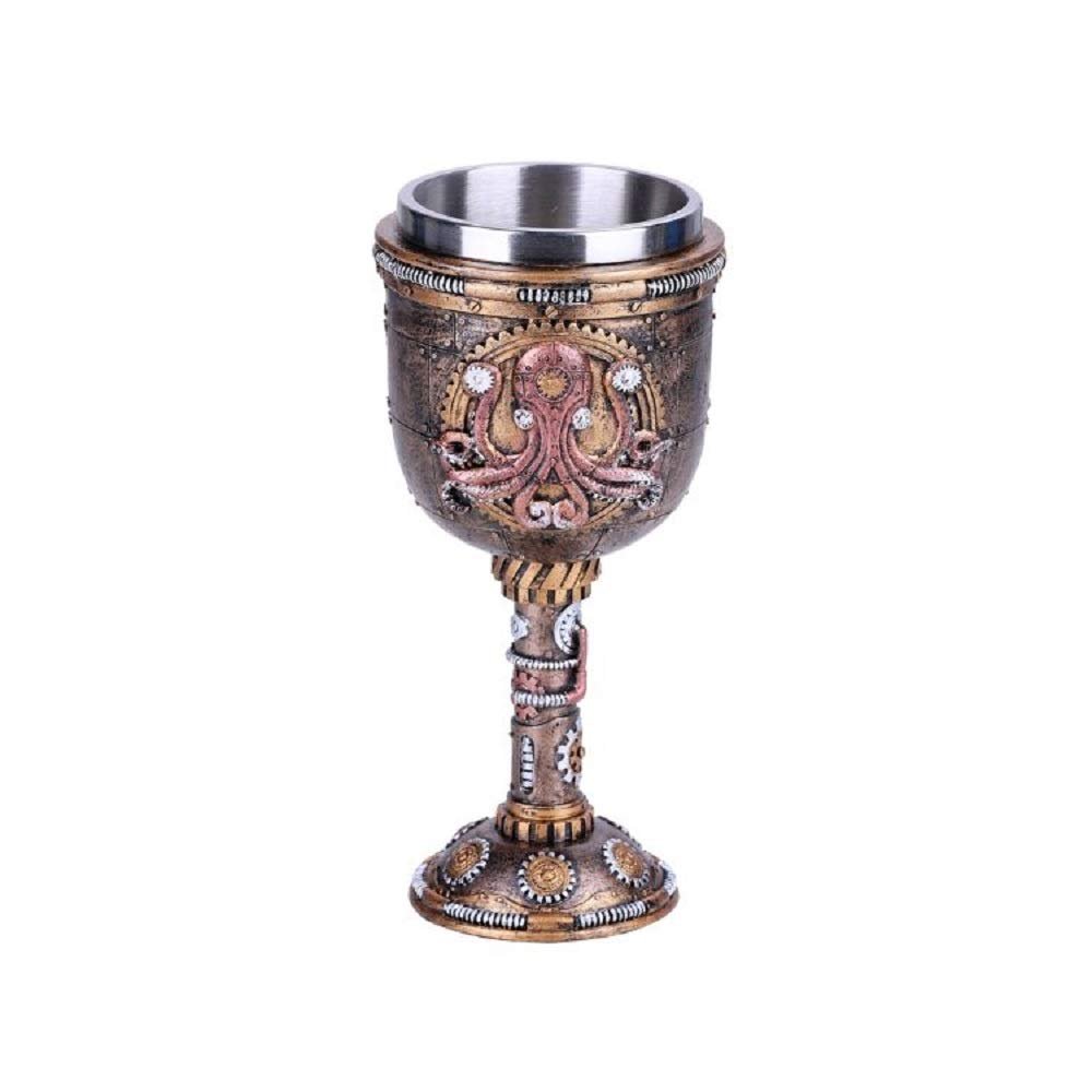 Pacific Trading Steampunk Kraken Goblet Chalice Wine Cup Geared Octopus New